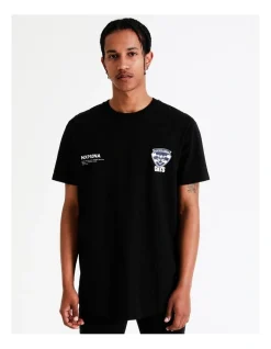 Nena & Pasadena Geelong Curved Hem Tee In Black