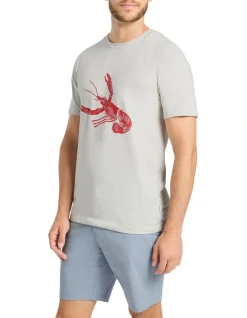 Marcs Lobster Graphic T-shirt In Grey Marle