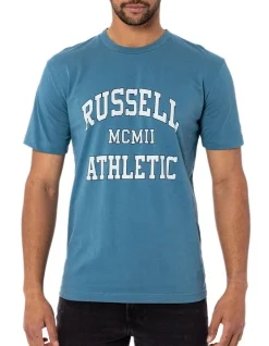 Russell Athletic Numeral Arch Tee In Blue