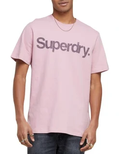 Superdry Vintage Core Logo Pastel Tee In Soft Pink