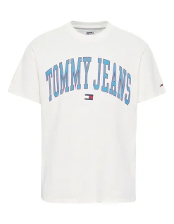 Tommy Jeans Classic Collegiate Tee In Ancient White