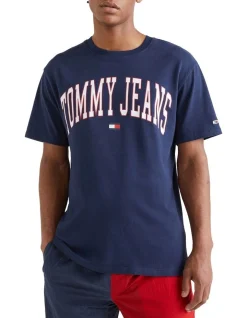 Tommy Jeans Classic Collegiate Tee In Navy