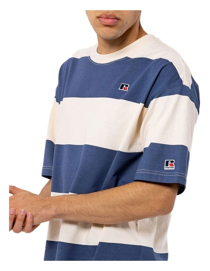 R Collection Aviva Stripe Tee In Blue - Image 3