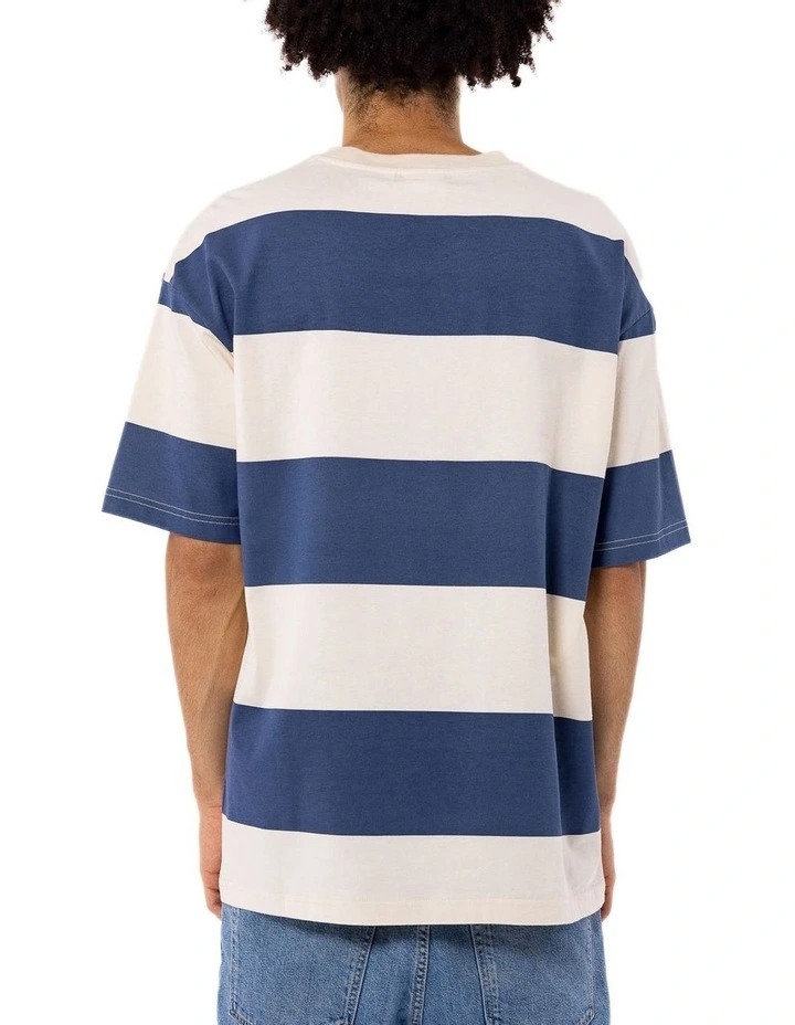 R Collection Aviva Stripe Tee In Blue - Image 4