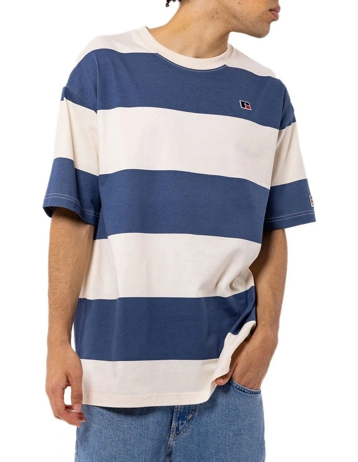 R Collection Aviva Stripe Tee In Blue - Image 5