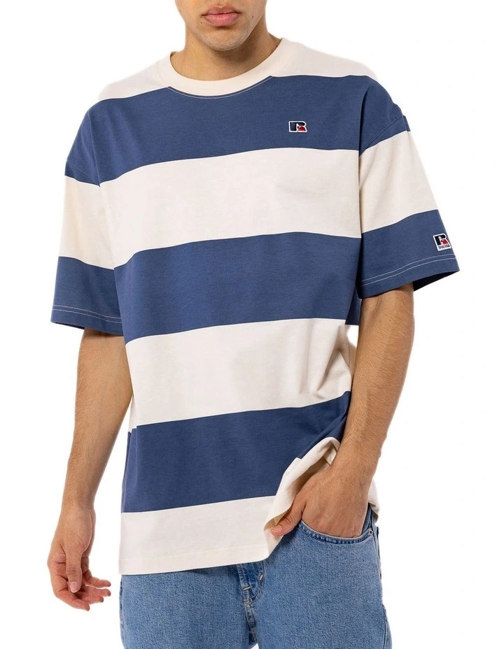 R Collection Aviva Stripe Tee In Blue - Image 6