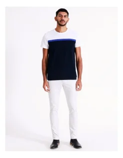 Blaq Sid Short Sleeve Engineered Stripe Tee In Blue