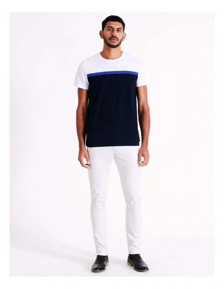Blaq Sid Short Sleeve Engineered Stripe Tee In Blue