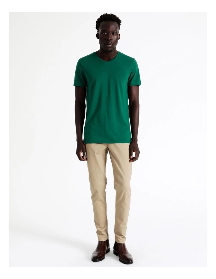 Blaq Tenerife V Neck Tee In Green - Image 3