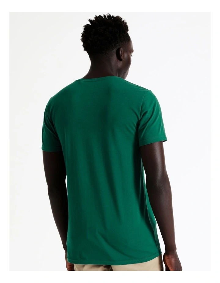 Blaq Tenerife V Neck Tee In Green - Image 6