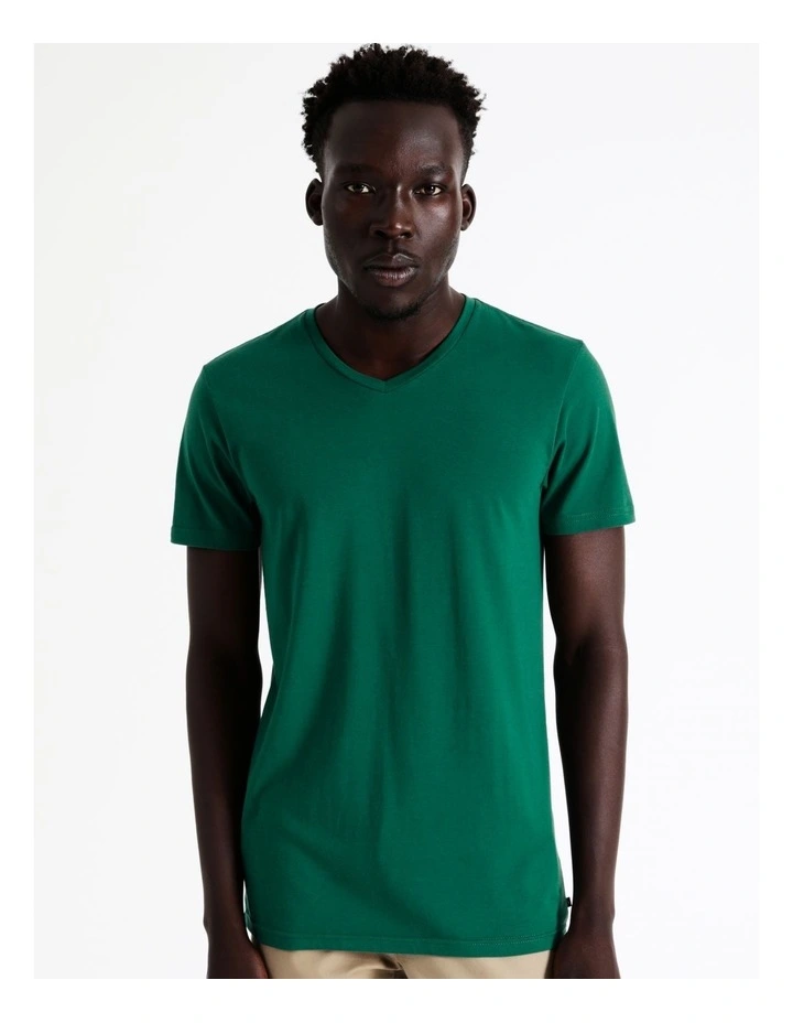 Blaq Tenerife V Neck Tee In Green - Image 7