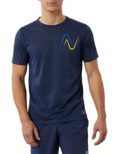 New Balance Impact Run Short Sleeve In Blue Marle