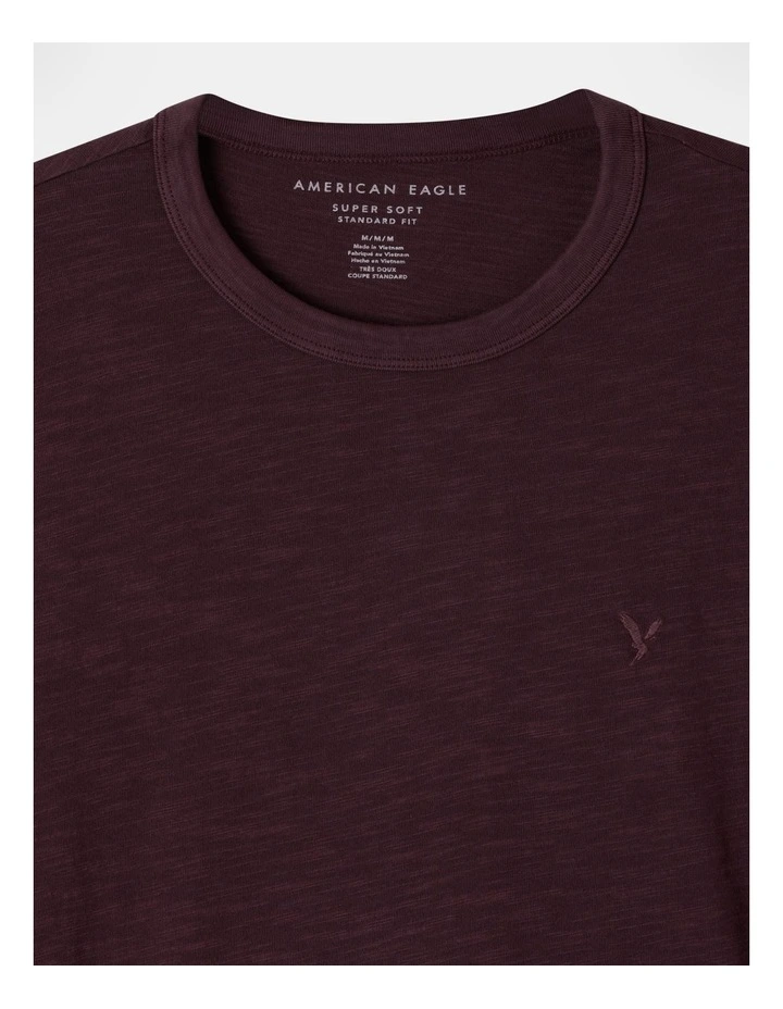 American Eagle Super Soft Slub Icon T-Shirt In Red - Image 2
