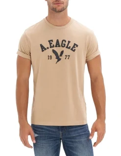 American Eagle =Super Soft Graphic T-Shirt In Beige
