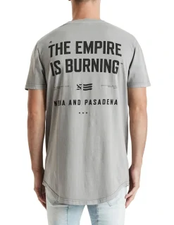 Nena & Pasadena Empire Cape Back Tee In Grey