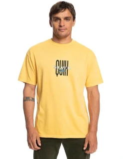 Quiksilver Stretch Out Short Sleeve Tee T-Shirt In Golden Rod