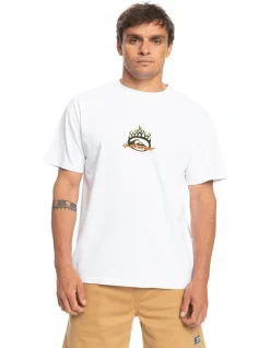 Quiksilver Hard Core Short Sleeve T-Shirt In White