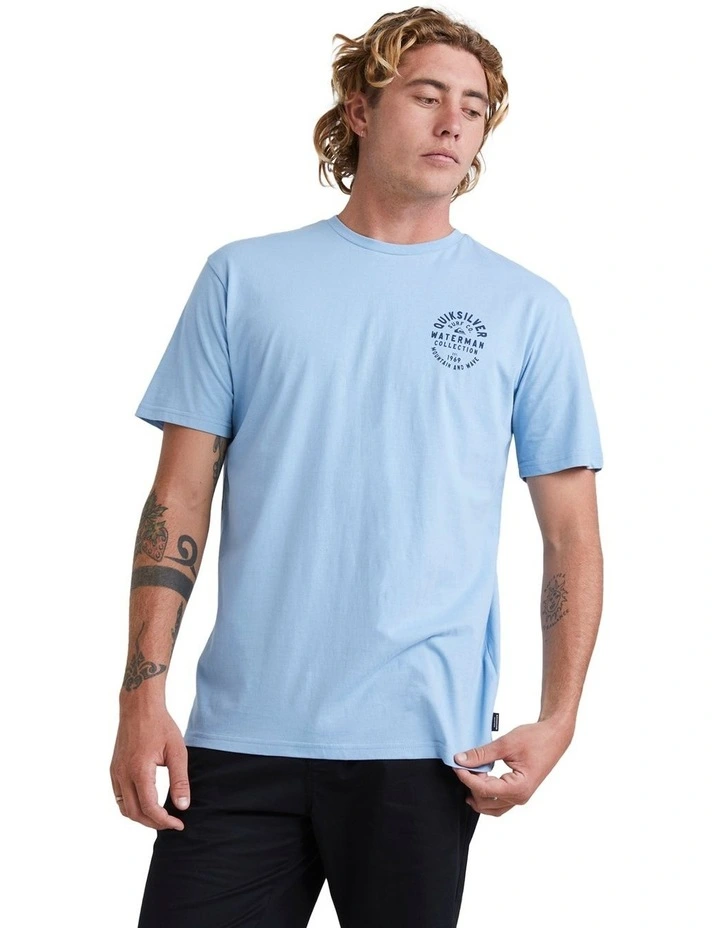Quiksilver Line Dropper Short Sleeve T-Shirt In Dusk Blue - Image 3