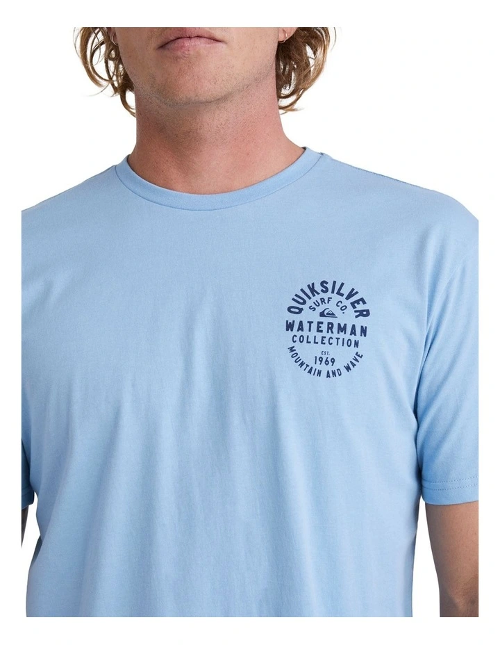 Quiksilver Line Dropper Short Sleeve T-Shirt In Dusk Blue - Image 4
