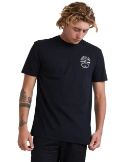 Quiksilver Line Dropper Short Sleeve T-Shirt In Black