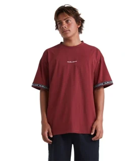 Stab X Quiksilver Shirt In Ruby Wine