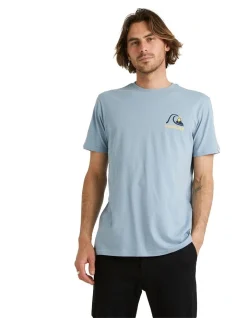 Quiksilver Burning Sun Short Sleeve T-Shirt In Pale Blue