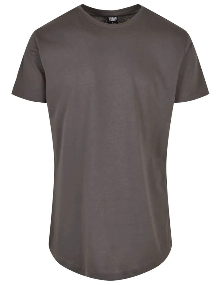 URBAN CLASSICS Shaped Long Tee In Dark Shadow - Image 3
