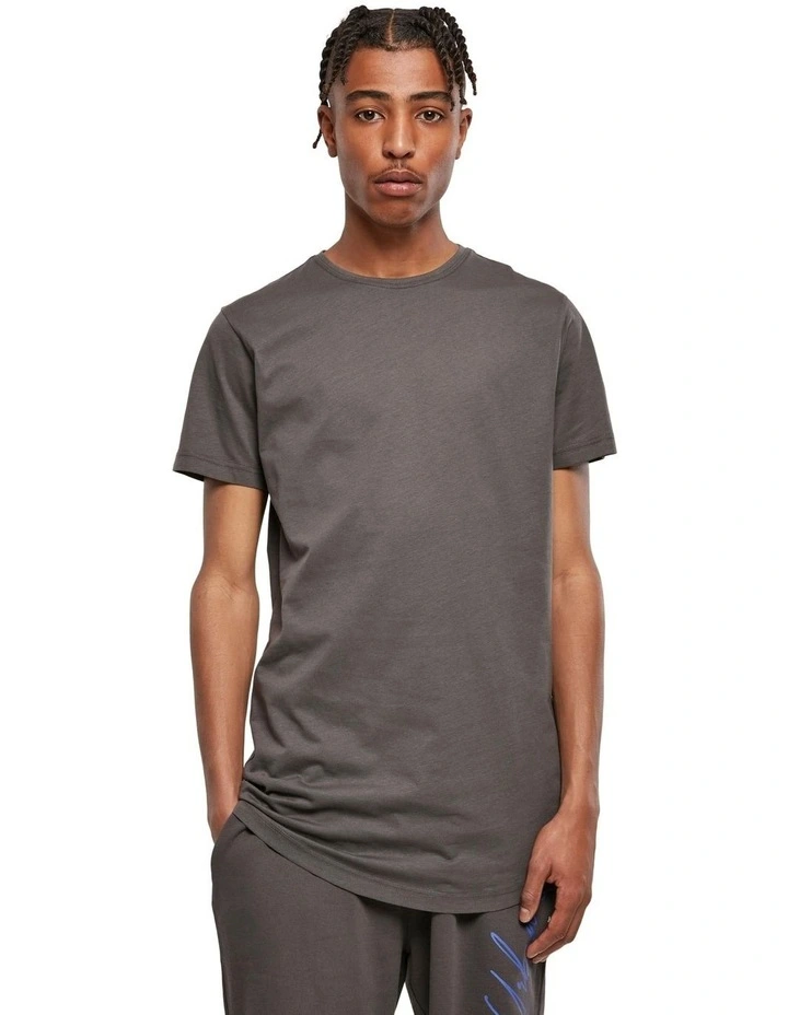 URBAN CLASSICS Shaped Long Tee In Dark Shadow - Image 5