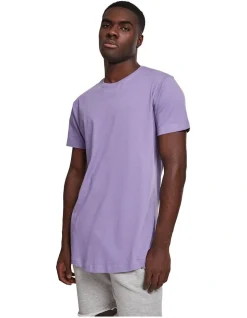 URBAN CLASSICS Shaped Long Tee In Lavender