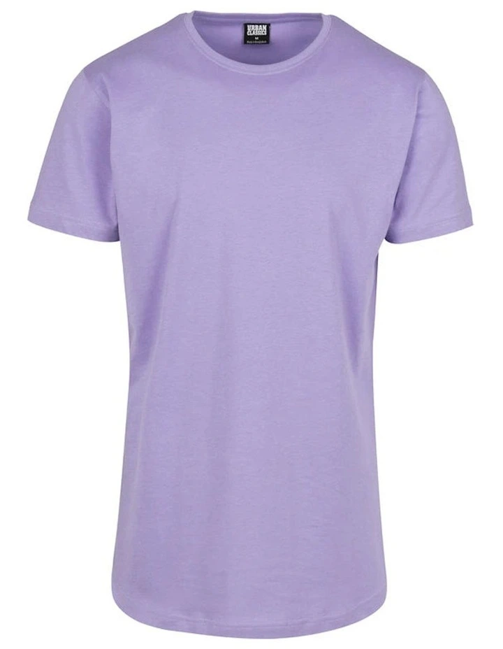 URBAN CLASSICS Shaped Long Tee In Lavender - Image 5