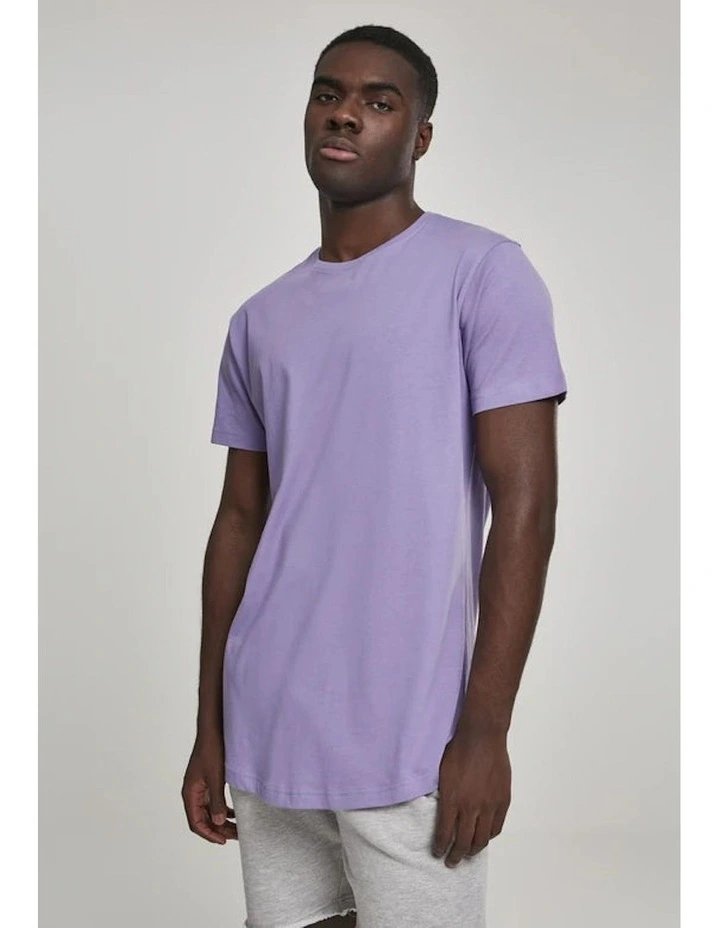 URBAN CLASSICS Shaped Long Tee In Lavender - Image 7