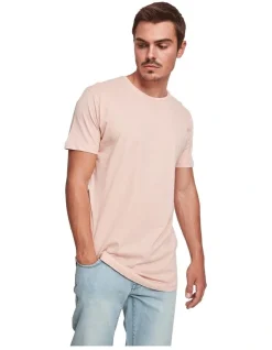 URBAN CLASSICS Mens Shaped Long Tee In Rose