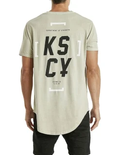 KSCY Downtown Dual Curved Tee In Sand