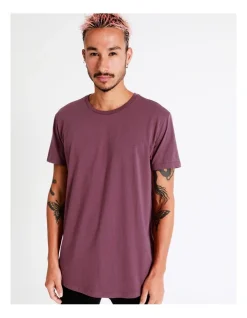 Kenji Hadspen Drop Shoulder Curved Tee In Pink