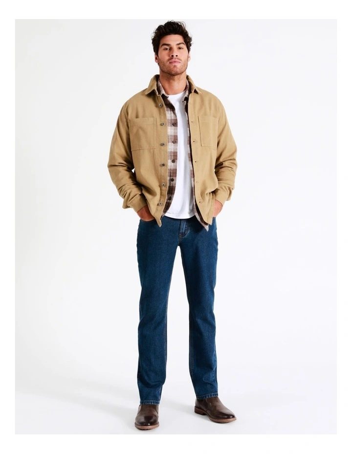 Maddox Noosa Long Sleeve Utility Overshirt In Beige - Image 5