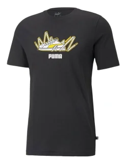 Puma Sneaker Graphic Tee In Black