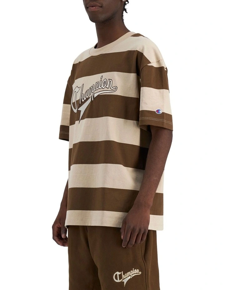 Champion Heritage Collegiate Stripe Tee Cursive Script Stripe 7V1 2 Champion Heritage Collegiate Stripe Tee Cursive Script Stripe 7V1 - Image 2
