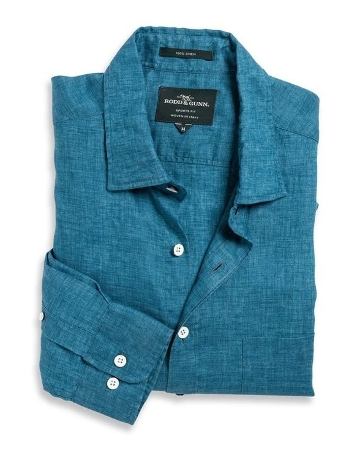Rodd & Gunn Coromandel Sports Fit Shirt In Seaport Blue - Image 4