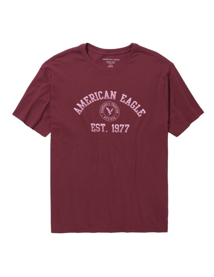 American Eagle Super Soft Graphic T-Shirt In Red 3 American Eagle Super Soft Graphic T-Shirt In Red - Image 3