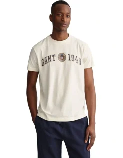 Gant Crest Shield T-Shirt In Cream