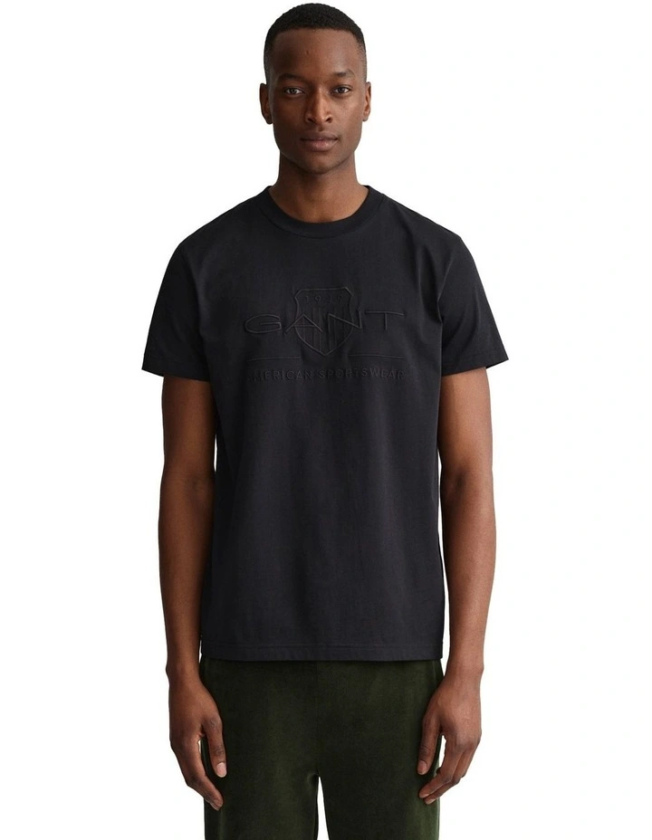 Gant Tonal Archive Shield T-Shirt In Black