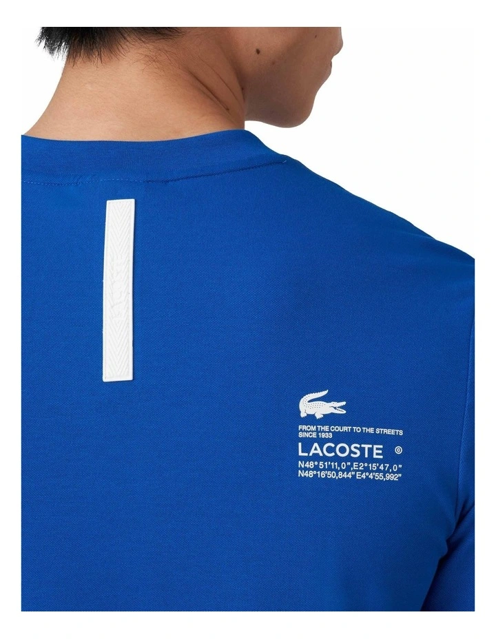 Lacoste Active Pique Tech T-Shirt In Blue - Image 3