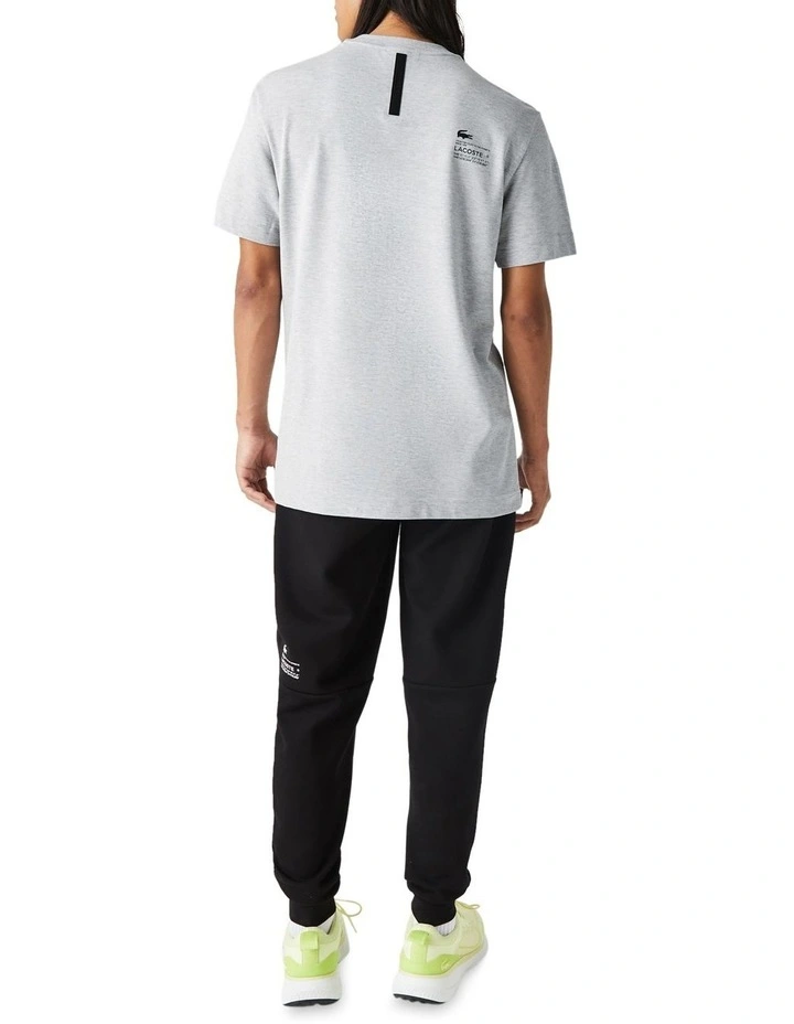 Lacoste Active Pique Tech T-Shirt In Grey - Image 3
