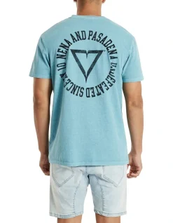 Nena & Pasadena Mansion Relaxed Tee In Aqua