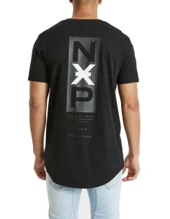 Nena & Pasadena Hurricane Cape Back Tee In Black