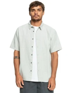 Quiksilver Authentic Influenced Short Sleeve Shirt In Grey