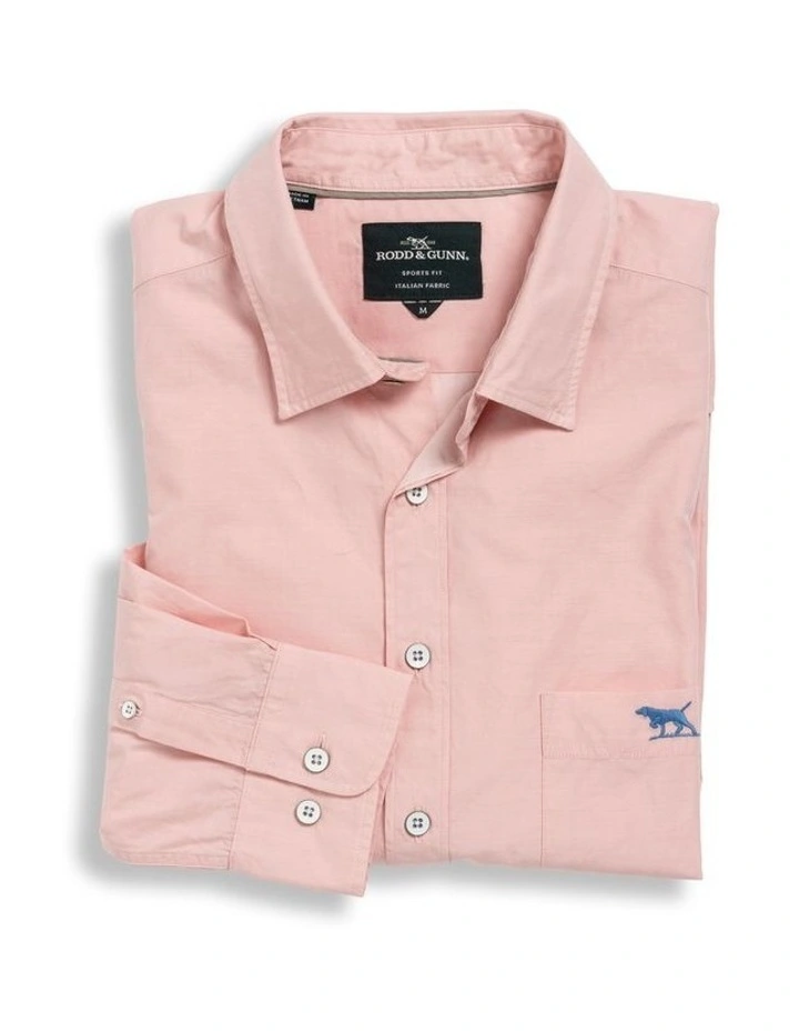 Rodd & Gunn Glenbrook Long Sleeve Sports Fit Shirt In Quartz - Image 4