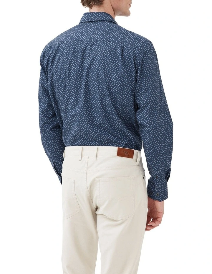 Rodd & Gunn Cove Road Long Sleeve Shirt In Ink - Image 3