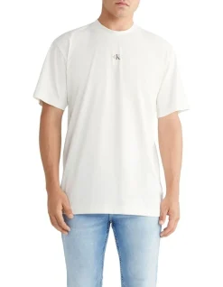 Calvin Klein Jeans Archival Monologo Back Tee In Ivory