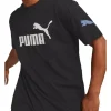 Puma Power Colorblock Tee In Black